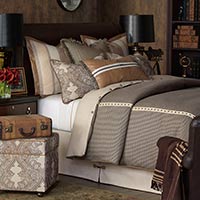 Aiden - lodge bedding,country bedding,mountain home bedding,southwest,northwest,rustic bedset,saddle leather,traditional,lodge home bedding,paisley,flannel,plaid,nailhead,antique brass,tan