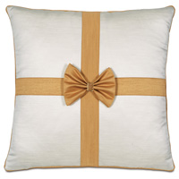 Gift Bow Decorative Pillow in Gold