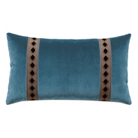 Rudy Velvet Bolster Pillow In Blue