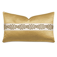 Lucent Metallic Border Decorative Pillow in Gold