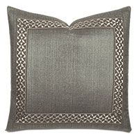 Salazar Metallic Border Decorative Pillow in Slate