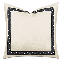 Salazar Pearl Nailhead Decorative Pillow in Cream