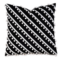 Cove Ball Trim Decorative Pillow in Black
