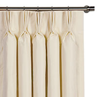 Edris Faux Silk Curtain Panel in Ivory