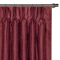 Edris Faux Silk Curtain Panel in Cranberry