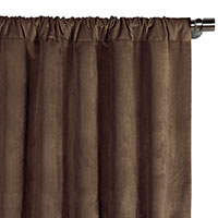 Nellis Velvet Curtain Panel in Brown