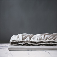 Deluca Sateen Fitted Sheet in Silver
