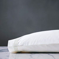 Tessa Satin Stitch Pillowcase in White/White