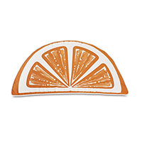 Palencia Handpainted Citrus Decorative Pillow in Orange