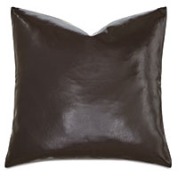 Muse Vegan Leather Decorative Pillow in Coffee