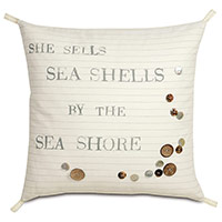 Shell Blockprinted Decorative Pillow