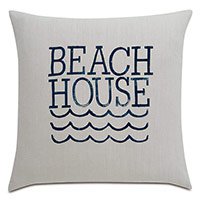 Cove Blockprinted Decorative Pillow in Beach