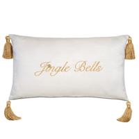 Christmas Embroidered Decorative Pillow in Gold