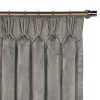 Nellis Velvet Curtain Panel in Dolphin