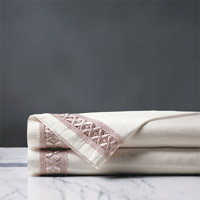 Juliet Lace Flat Sheet in Ivory/Fawn