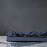 Majorca Percale Fitted Sheet in Azure