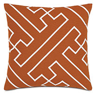 Indira Geometric Decorative Pillow in Orange