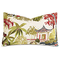 Imperial Chinoiserie Decorative Pillow in Summer