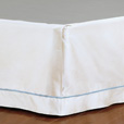 Linea Velvet Ribbon Bed Skirt In White & Azure