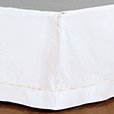 Linea Velvet Ribbon Bed Skirt In White & Ecru