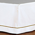 Linea Velvet Ribbon Bed Skirt In White & Oliva