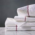 Linea Sheet Set In White & Shiraz