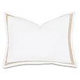 Tessa Satin Stitch Standard Sham in White/Bisque
